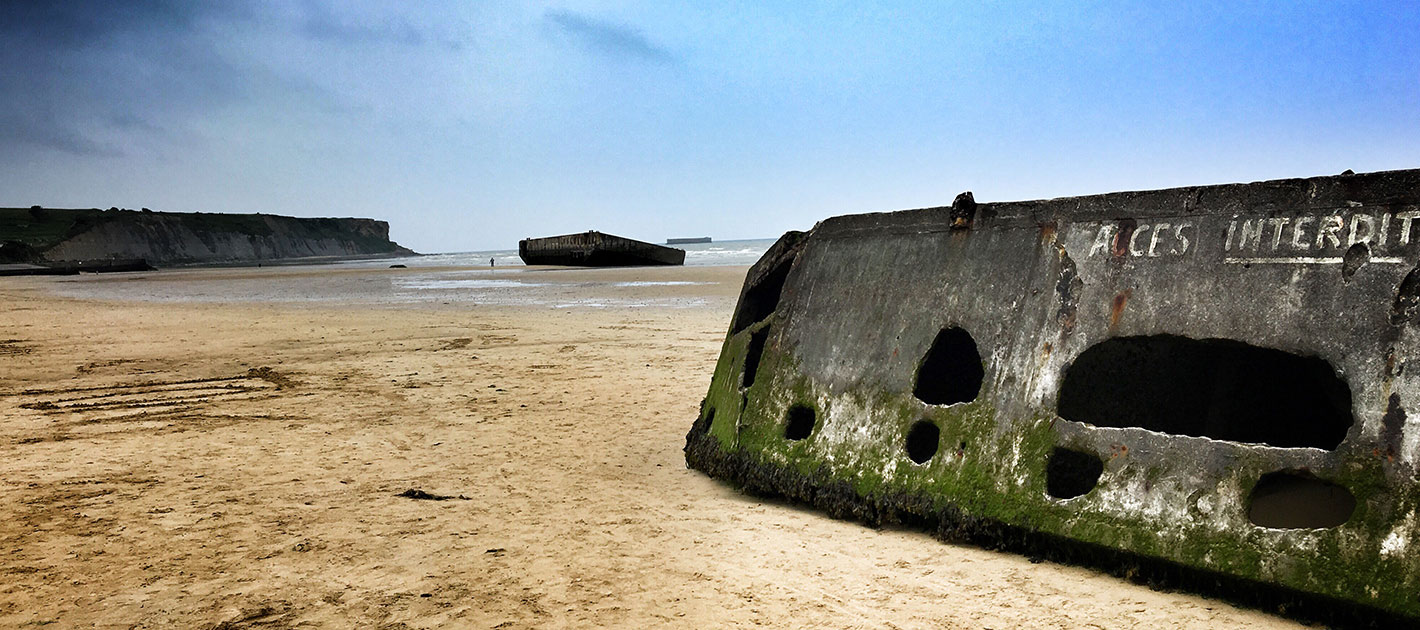 Bunker sur une plage de Normandie proche du camping Domaine de Litteau