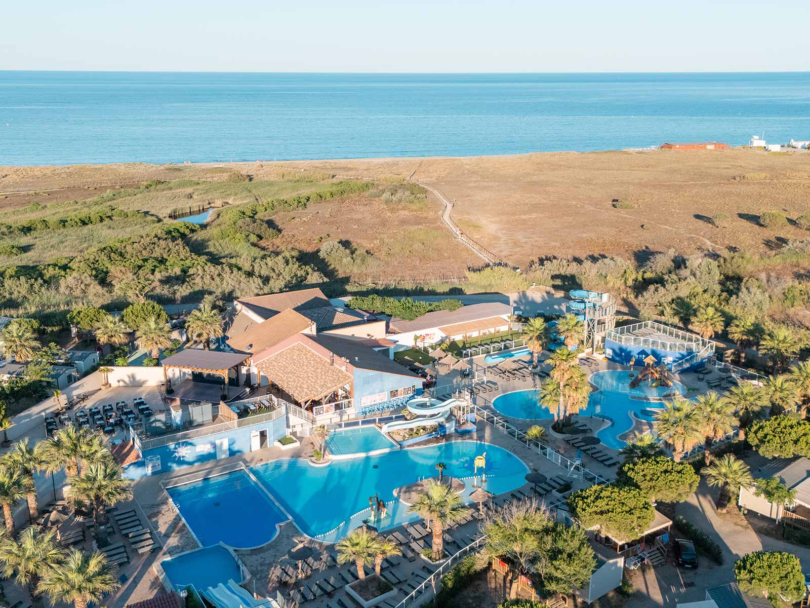 La vue aérienne du camping Siblu Le Marisol