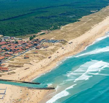 Vue aérienne du camping Mimizan Plage