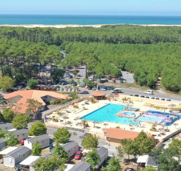 Vue aérienne du camping Les Oyats