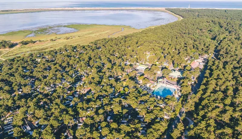 La magnifique vue aérienne du camping Siblu Villages Bonne Anse Plage 1