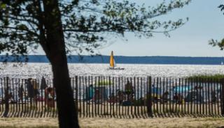 La plage du Moutéou près du camping du Pipiou