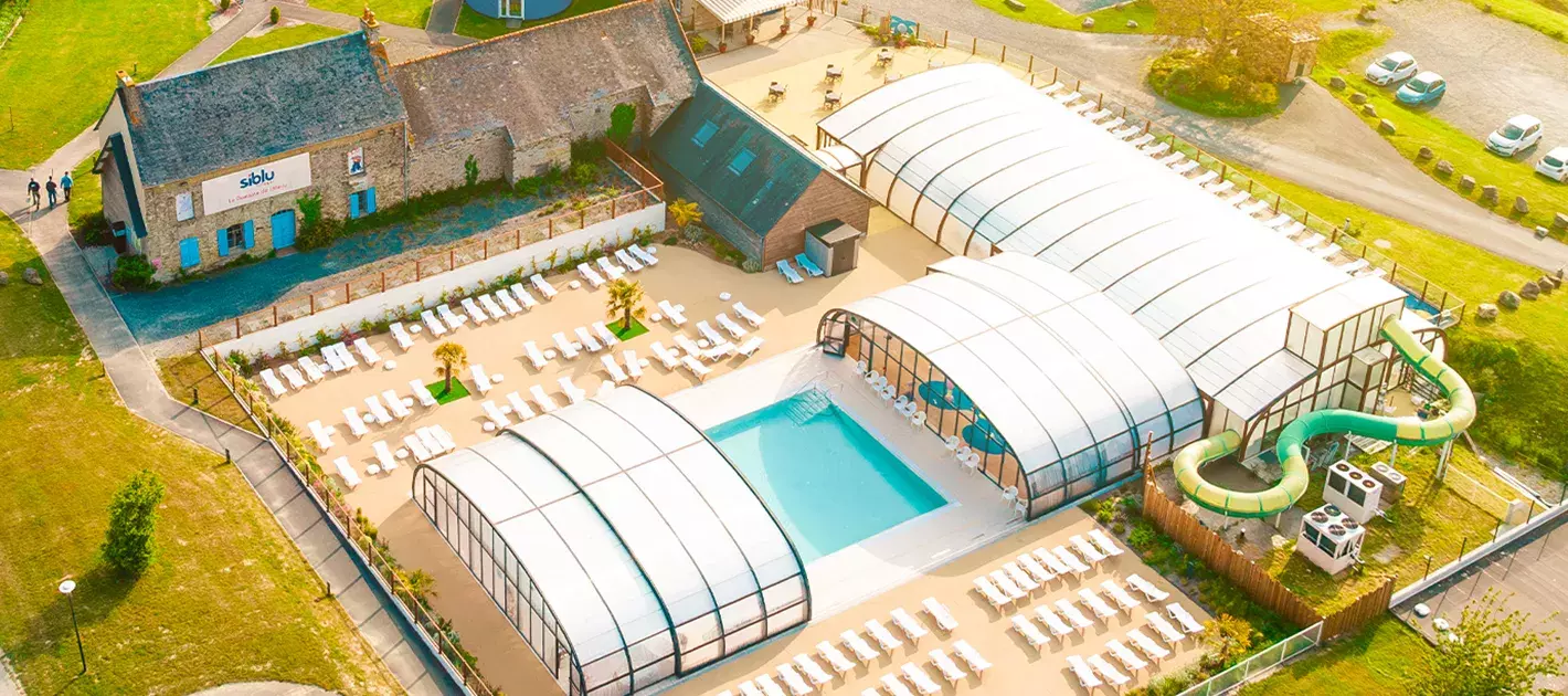 Piscine au Domaine de Litteau vue en drone